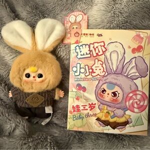 Baby Three Miniature Bunny plush~ Opened box/bag